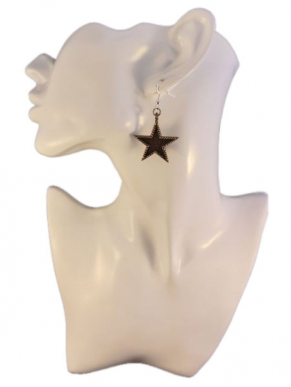 Preview: Stern Ohrringe Vintage bronzefarben Star Night